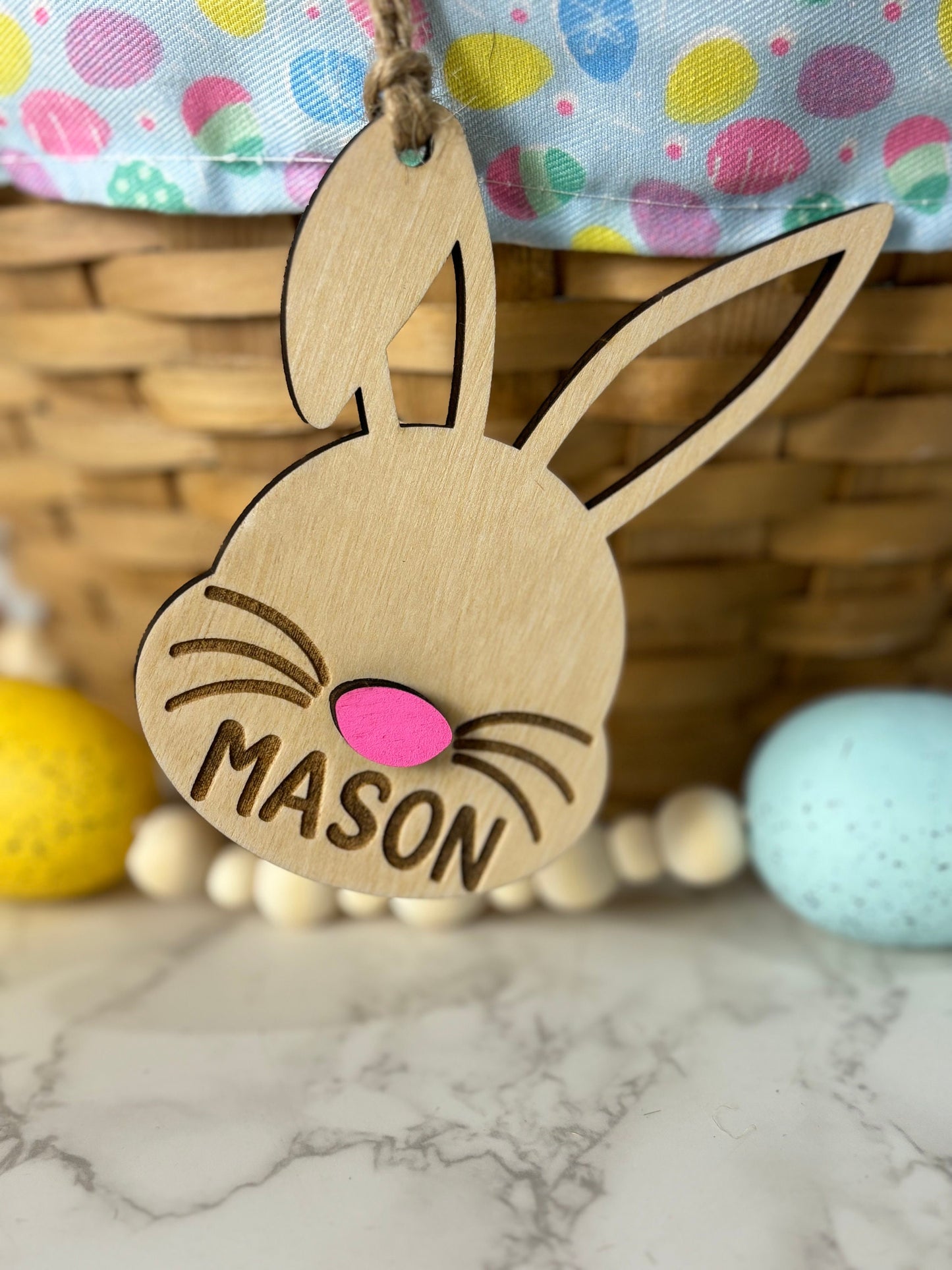 Easter Tag for Easter Basket, Easter Name Tag, Name Tag for Easter, Initial Easter Name Tag, Gift Tag for Easter, Easter Bunny Name Tag