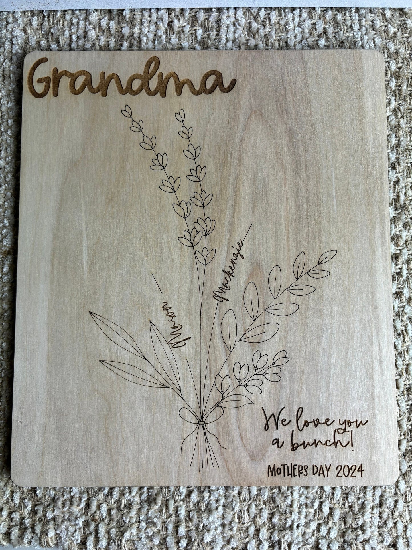 Handprint Sign for Mothers Day, Handprint Wood Sign for Mothers Day, Mother's Day Gif from kids, Floral handprint Sign, DIY Handprint