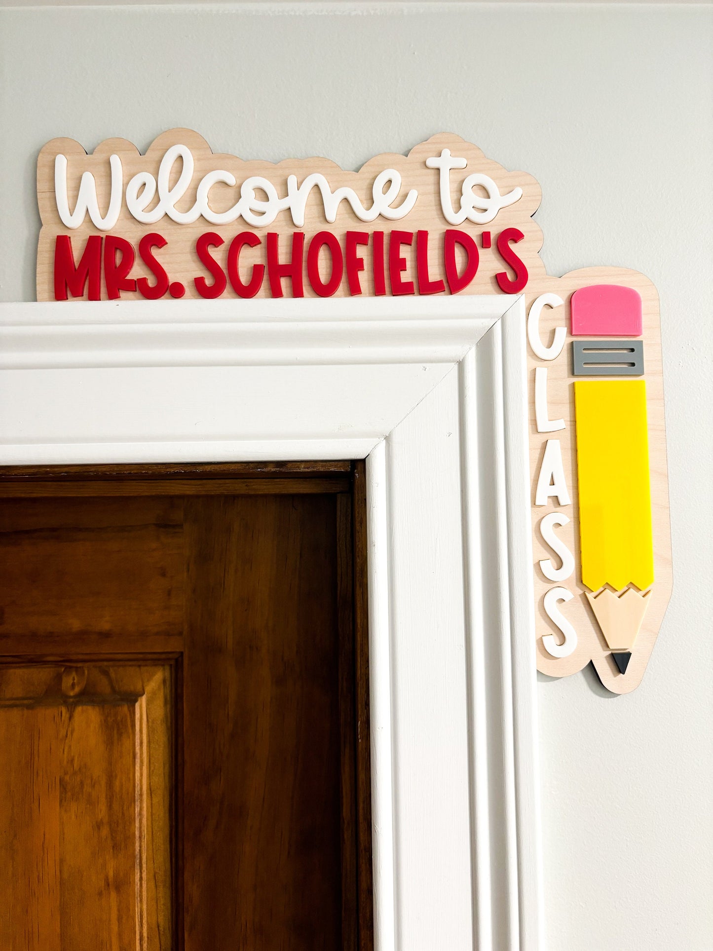 Classroom Doorframe Sign, Classroom Door Sign, Teacher Door Hanger Sign, Doorframe Teacher Sign, Welcome to sign, back to school sign