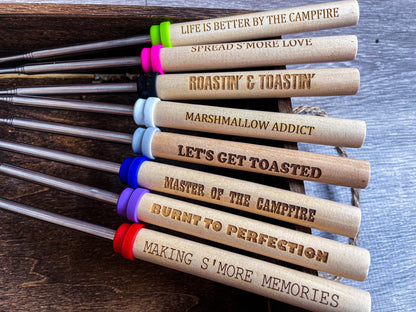 Personalized Marshmallow Roasting Sticks - Engraved Roasting Sticks - Fire Pit - Campfire - Custom Sticks
