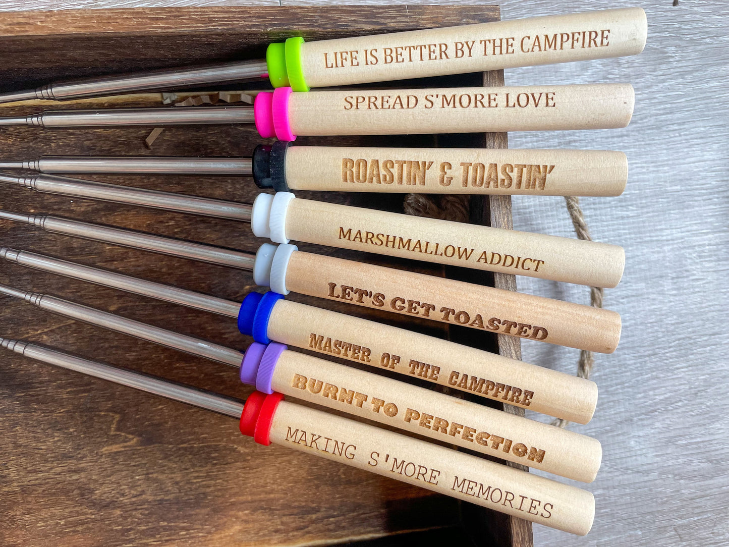 Personalized Marshmallow Roasting Sticks - Engraved Roasting Sticks - Fire Pit - Campfire - Custom Sticks