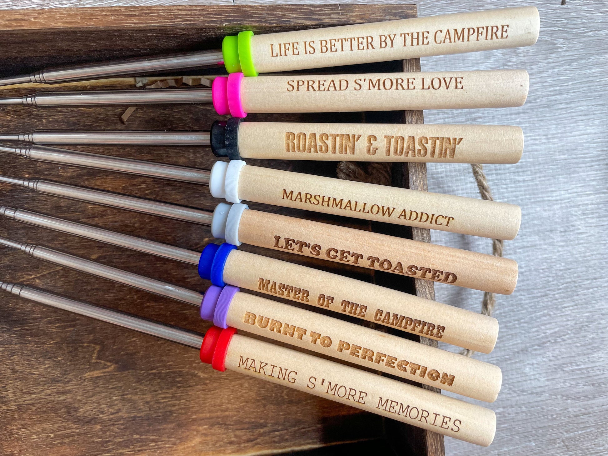 Personalized Marshmallow Roasting Sticks - Engraved Roasting Sticks - Fire Pit - Campfire - Custom Sticks