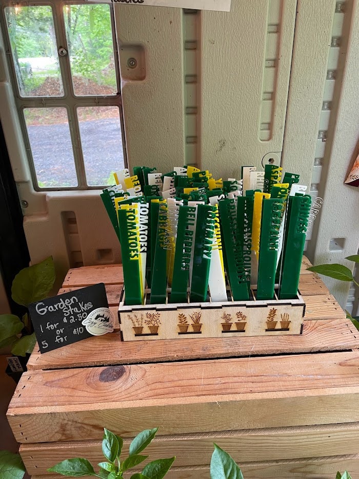 Garden Stake Stick Markers | Custom Garden Identification Stakes | Gardening Gift | Backyard Garden Tools