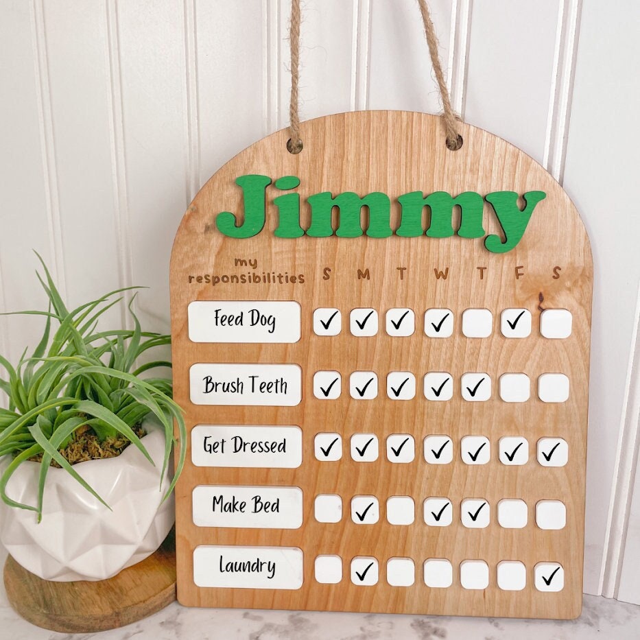 Chore Chart, Chore Board | Kids Wooden Dry Erase Chore Chart | Kids Reward Chart | Children's Custom Reward Chore Checklist