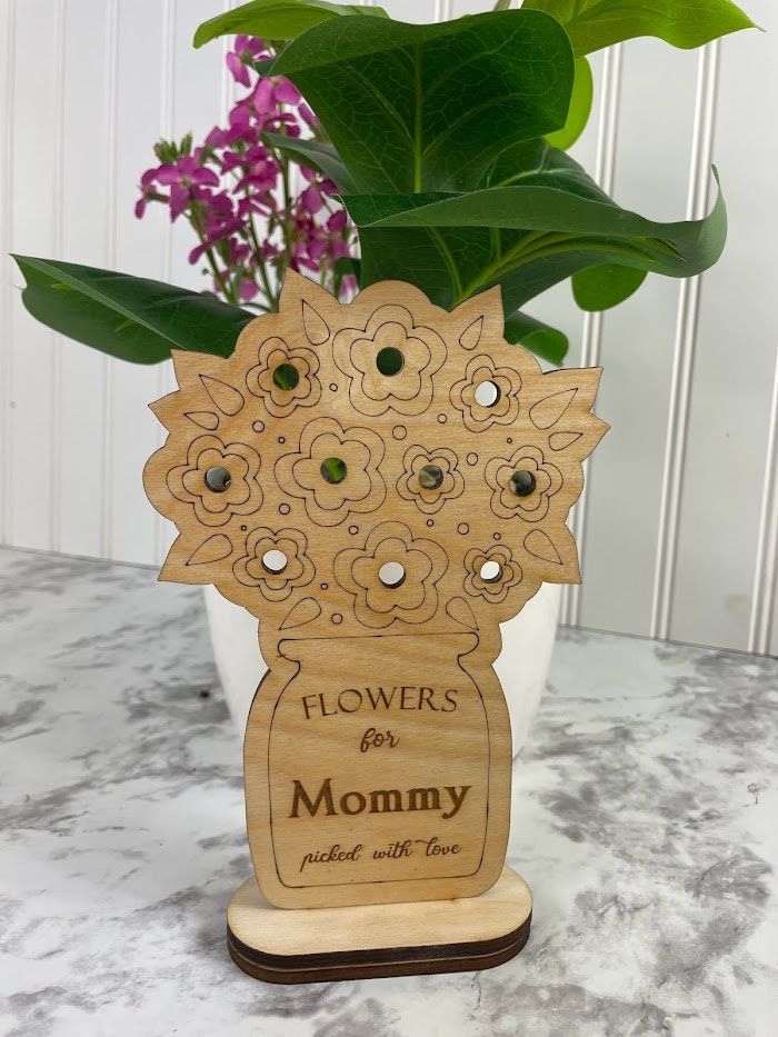 Mother's Day Flower Holder, Flower Stand | Wooden Mother's Day Flower Picker | Custom Mother's Day Gift