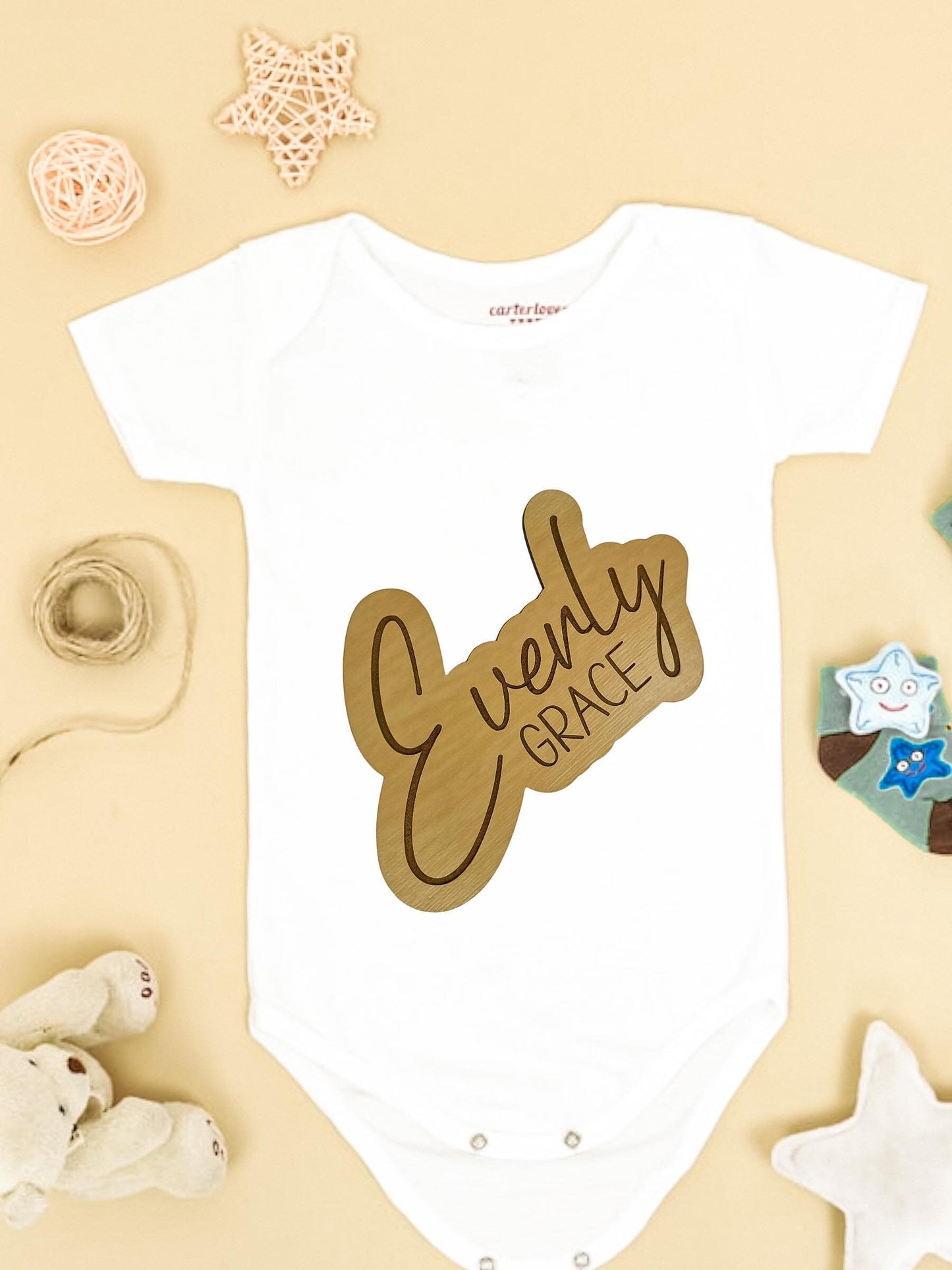 Baby Name Announcement- Name Plaque | Baby Milestone Photo Prop | Newborn Photo Name Announcement