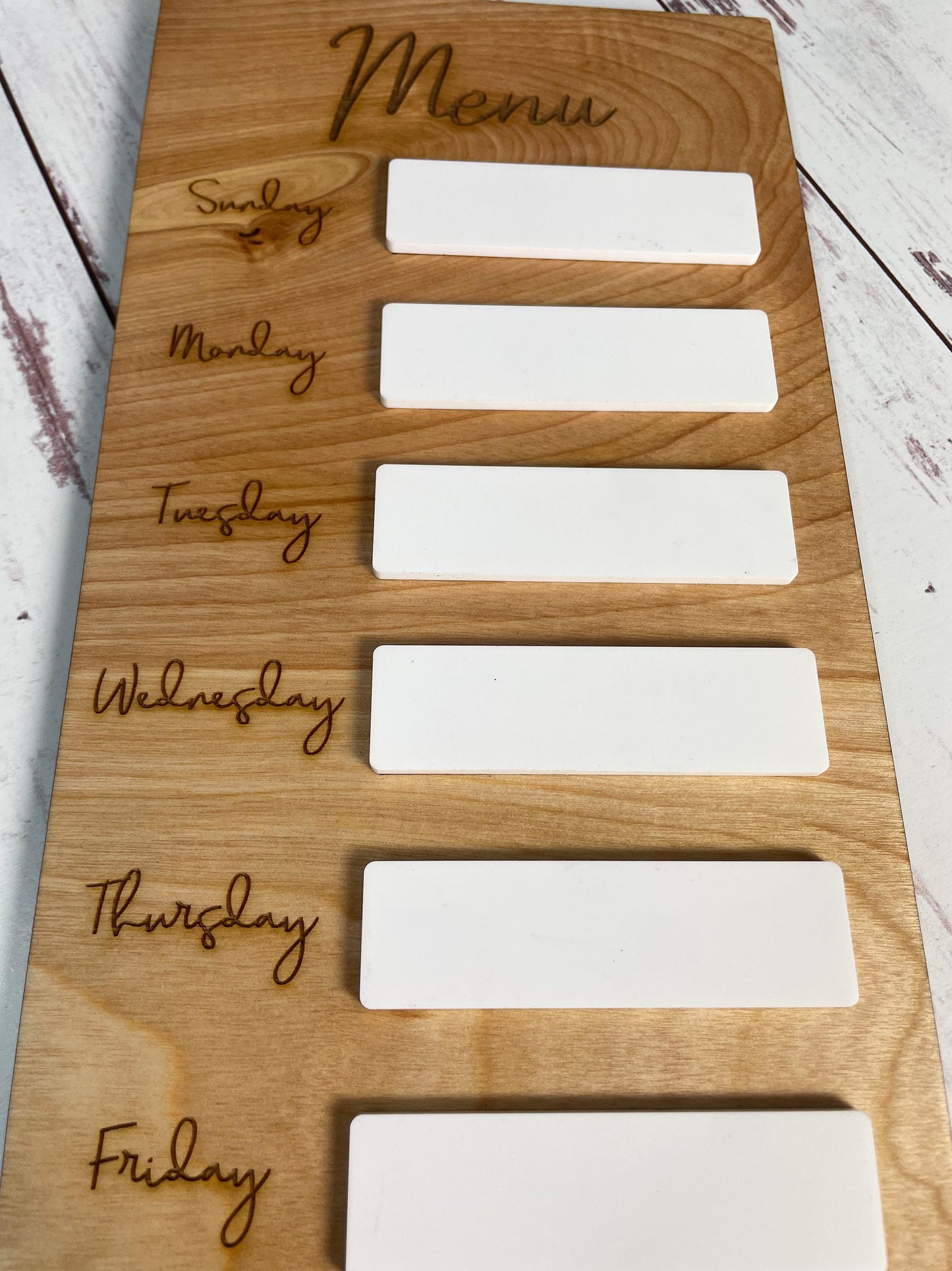 Weekly Menu Food Planning Board