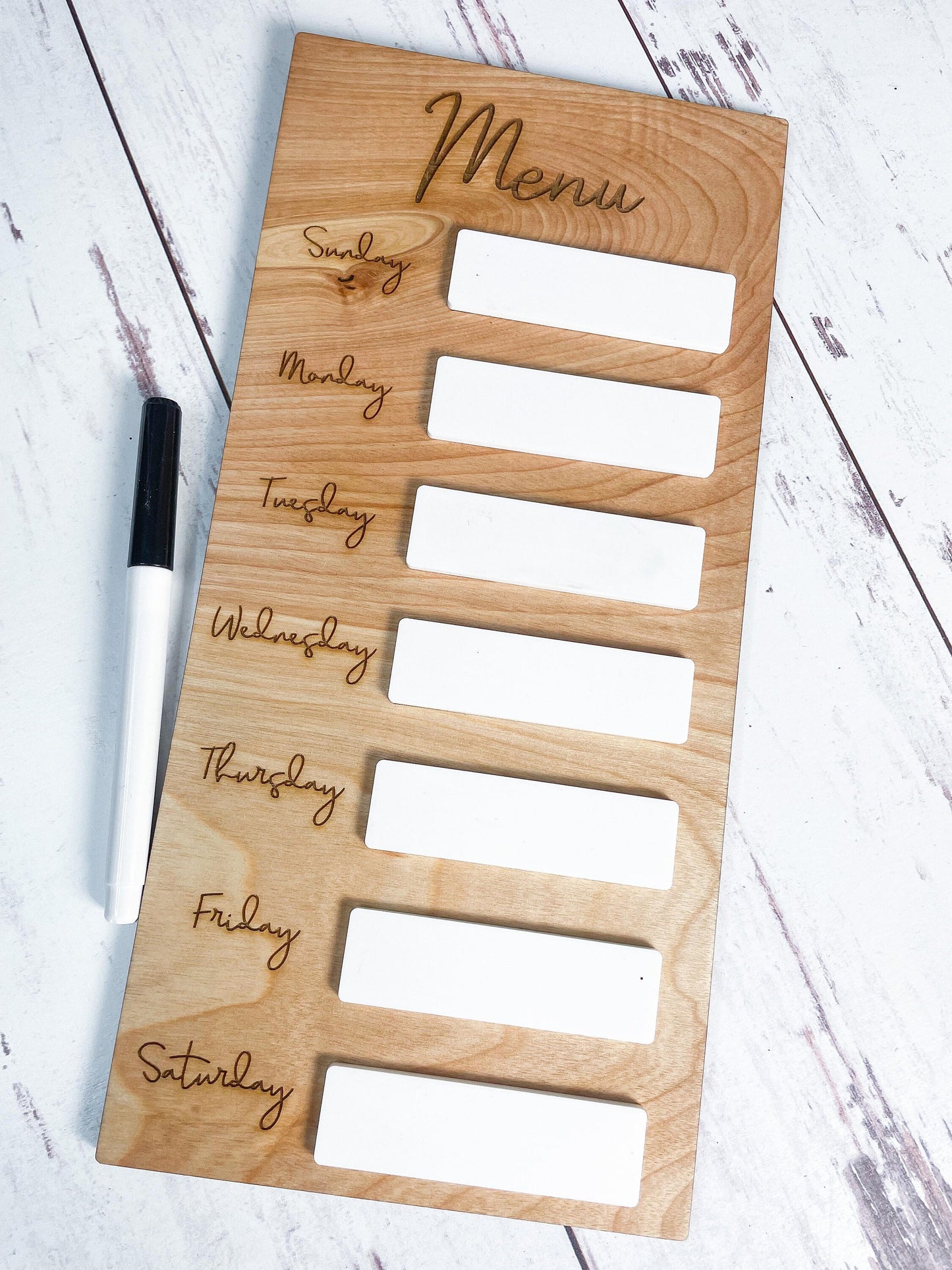 Weekly Menu Food Planning Board