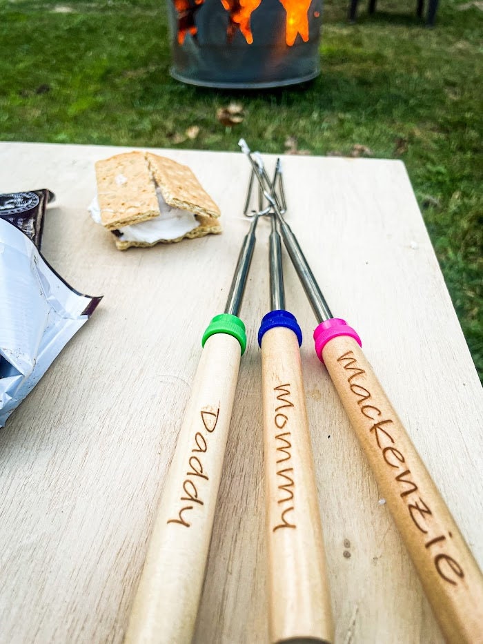 Personalized Marshmallow Roasting Sticks - Engraved Roasting Sticks - Fire Pit - Campfire - Custom Sticks