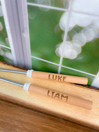 Personalized Marshmallow Roasting Sticks - Engraved Roasting Sticks - Fire Pit - Campfire - Custom Sticks