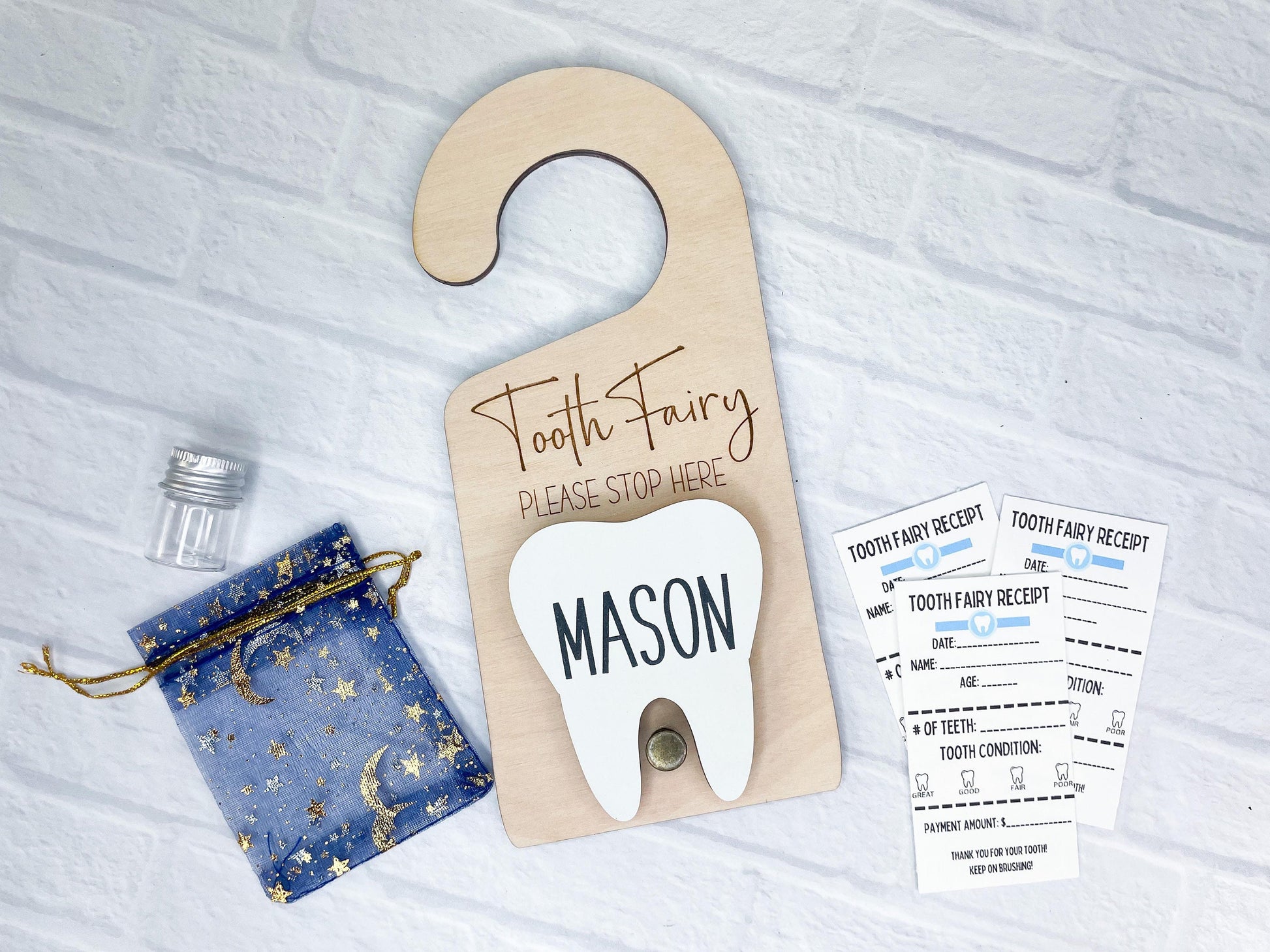Tooth Fairy Kit | Tooth Fairy Holder | Tooth Fairy Doorknob Sign