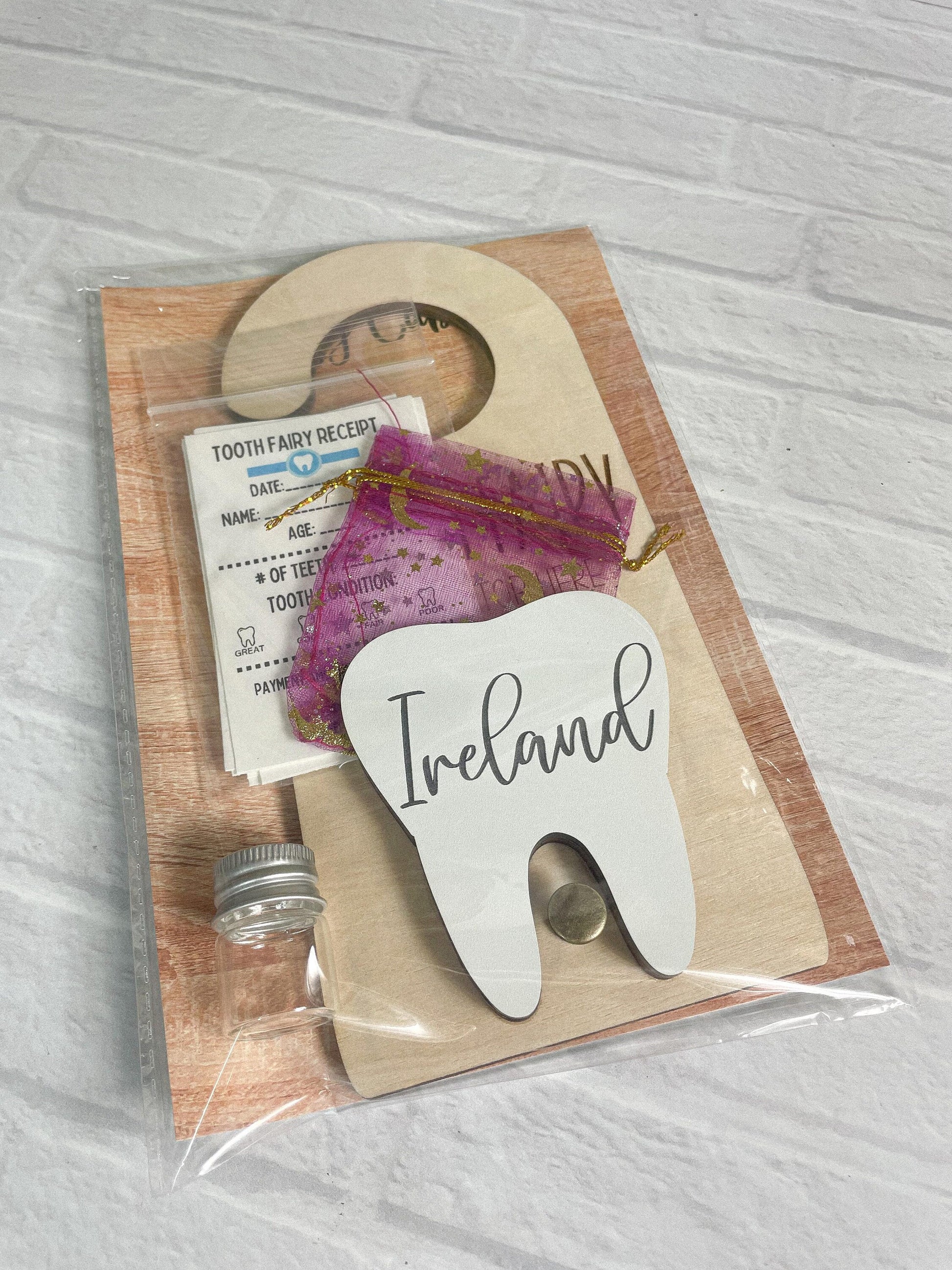 Tooth Fairy Kit | Tooth Fairy Holder | Tooth Fairy Doorknob Sign