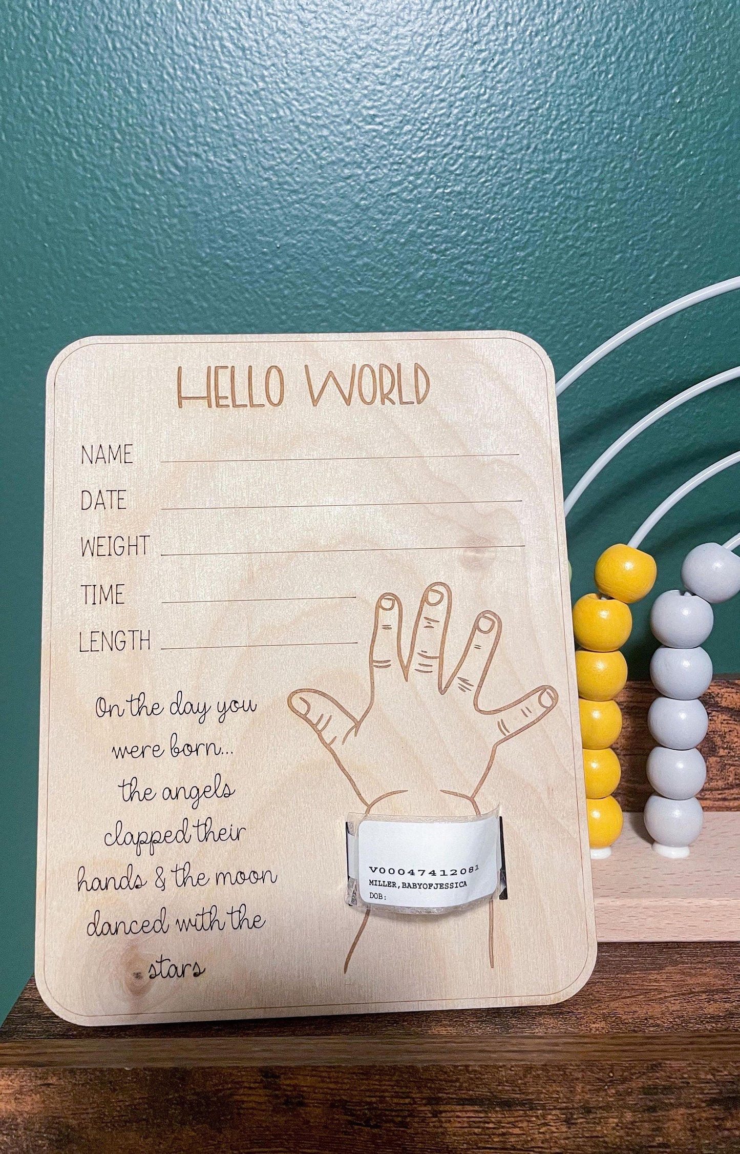 Baby Hospital Bracelet Keepsake Plaque