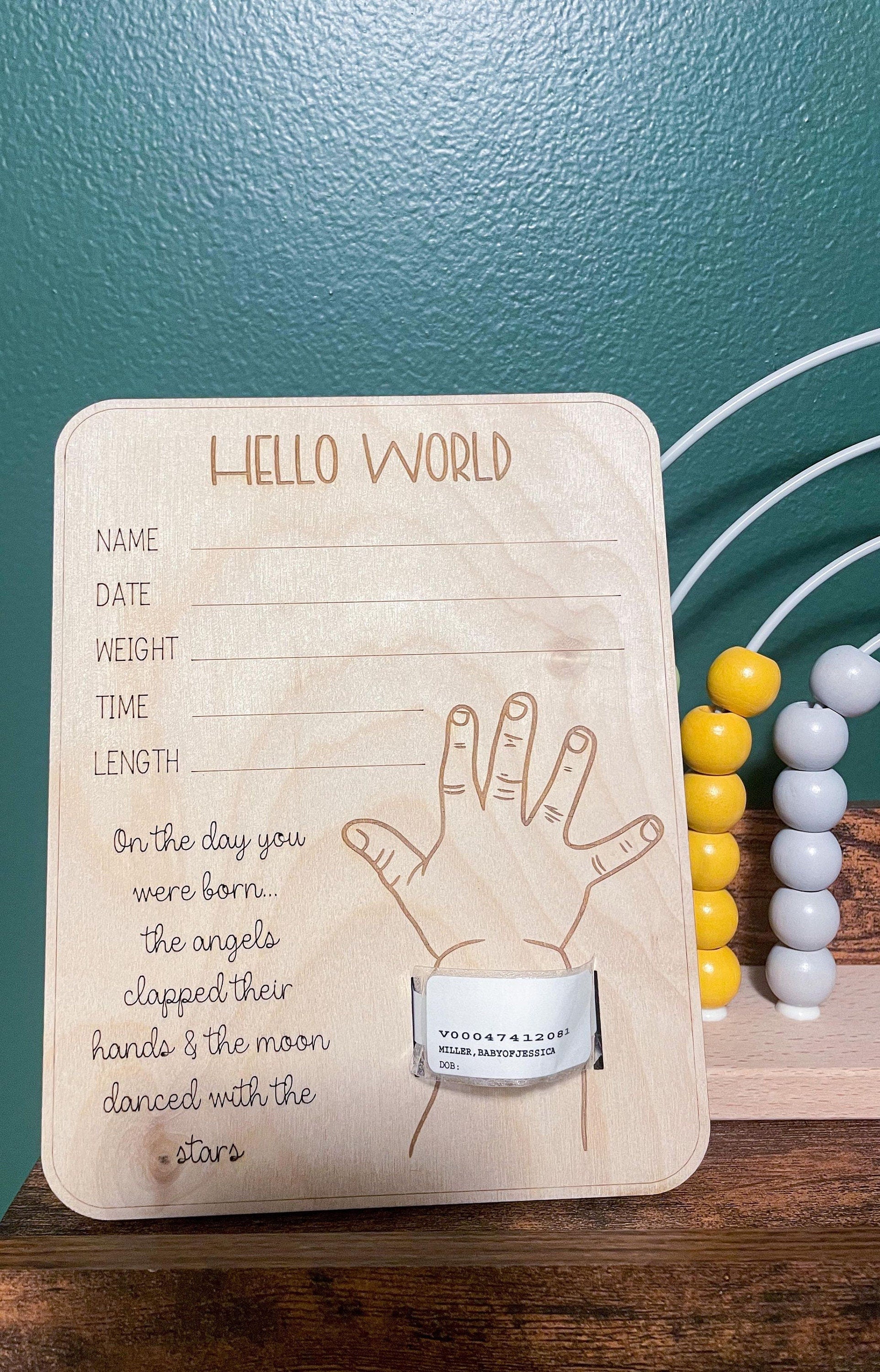 Baby Hospital Bracelet Keepsake Plaque