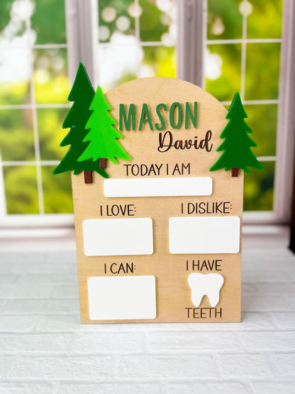 Baby Monthly Milestone Board | Dry Erase Milestone Board | Baby Milestone Board