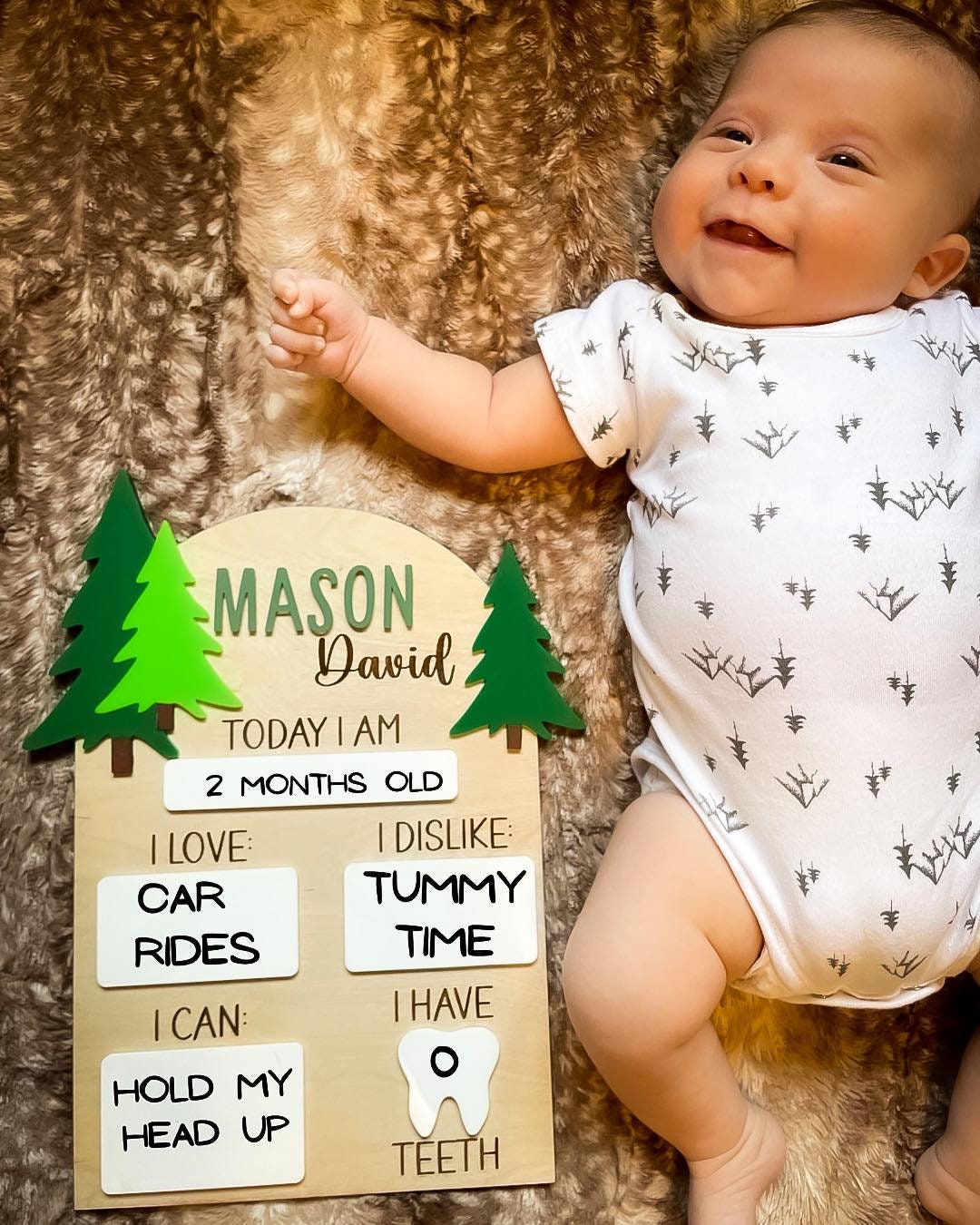 Baby Monthly Milestone Board | Dry Erase Milestone Board | Baby Milestone Board