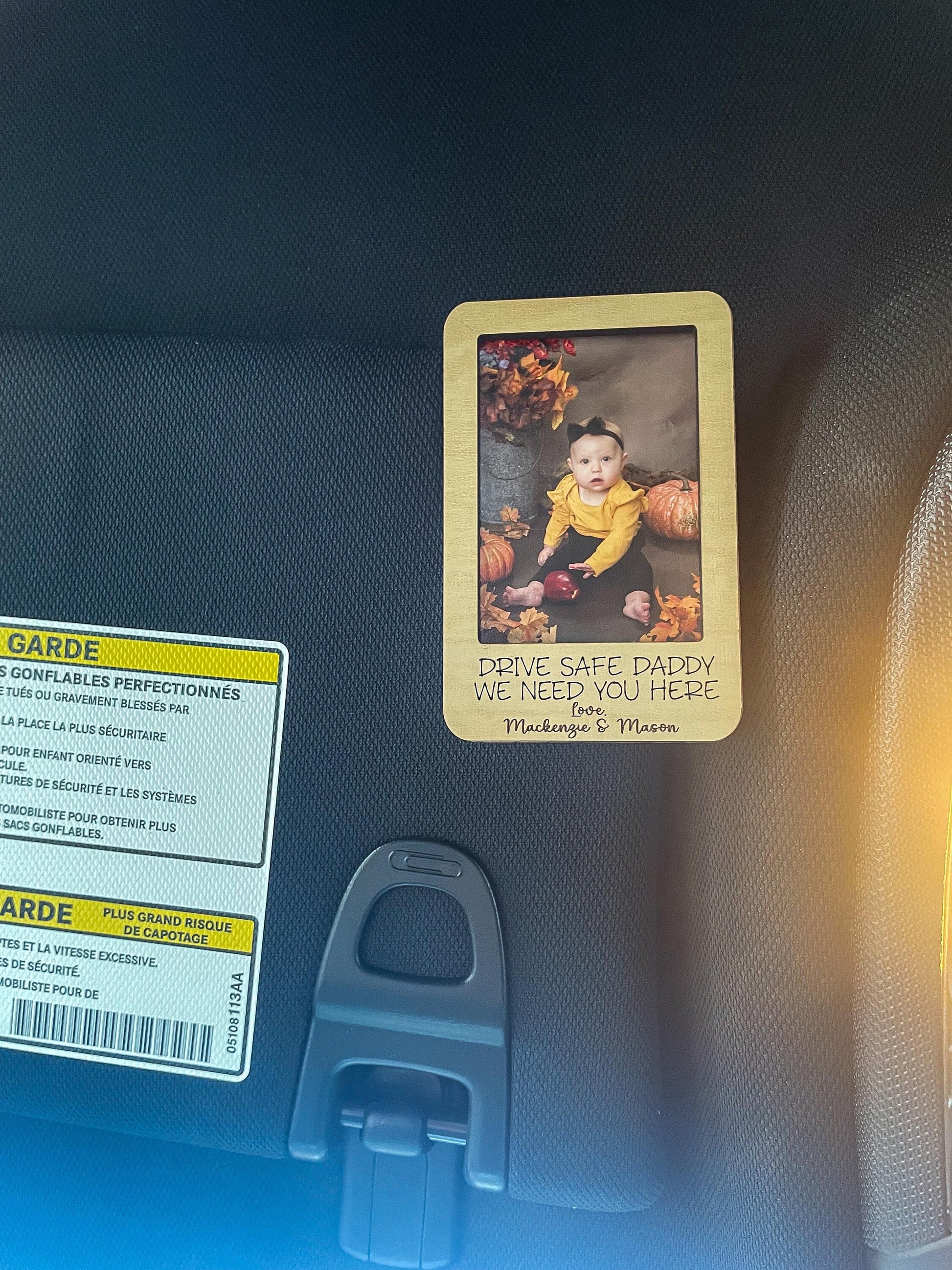 Drive Safe Picture Frame, Car Visor Photo, Visor Picture Frame for Car, Father's Day Gift from Kids, Gift to Dad, Drive Safe Visor Clip