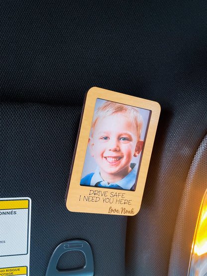 Drive Safe Picture Frame, Car Visor Photo, Visor Picture Frame for Car, Father's Day Gift from Kids, Gift to Dad, Drive Safe Visor Clip