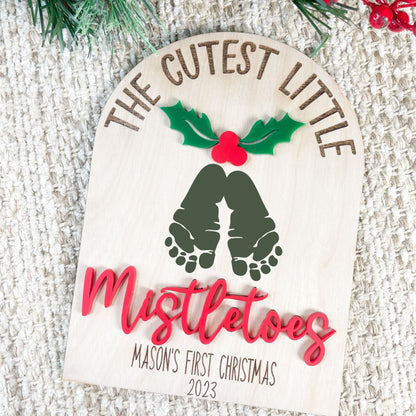 Baby's first christmas, Mistletoes craft, Baby's first christmas, footprint decor, baby's first, mistletoes print sign