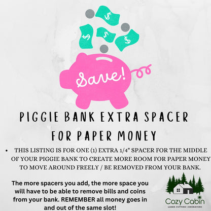 Piggie Bank EXTRA Spacer Insert ONLY
