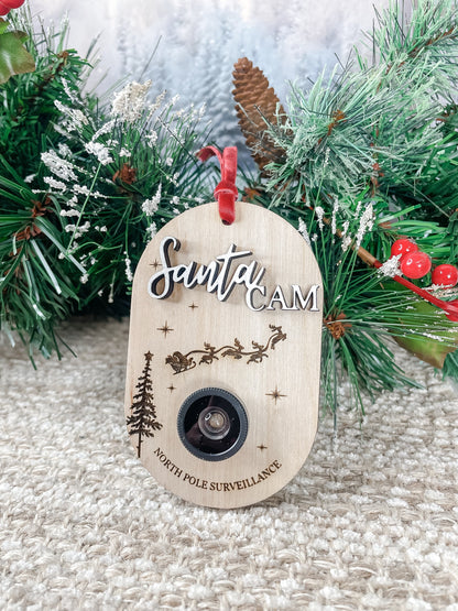 Santa Elf Surveillance Camera Ornament Tree Hanger
