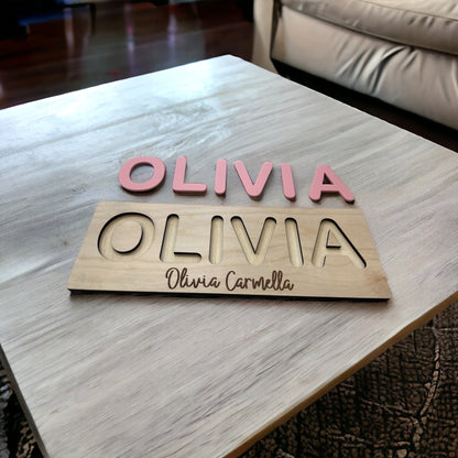 Wooden Name Puzzle, Gift for Kids, Name Puzzles for Toddlers, Montessori Baby Toys, First Birthday Gift, Baby Shower Gift, Easter Basket