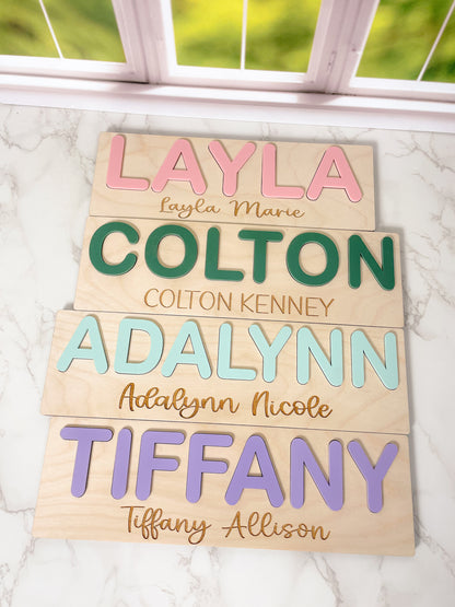 Wooden Name Puzzle, Gift for Kids, Name Puzzles for Toddlers, Montessori Baby Toys, First Birthday Gift, Baby Shower Gift, Easter Basket