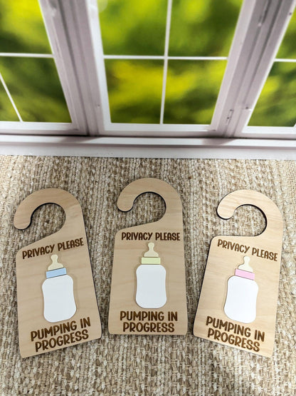 Pumping In Session Door Hanger, Pumping Sign, Nursing Sign, Privacy Door Hanger, Breastfeeding Door Sign, Privacy Please Hanger