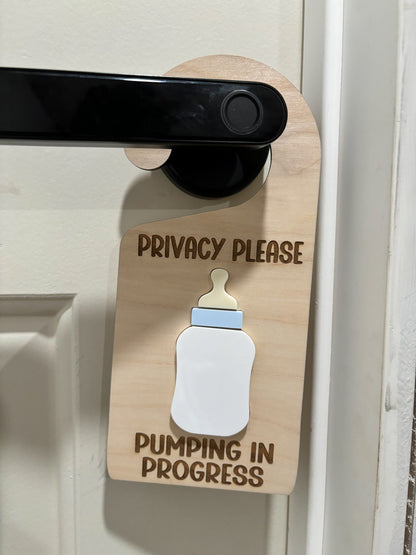 Pumping In Session Door Hanger, Pumping Sign, Nursing Sign, Privacy Door Hanger, Breastfeeding Door Sign, Privacy Please Hanger