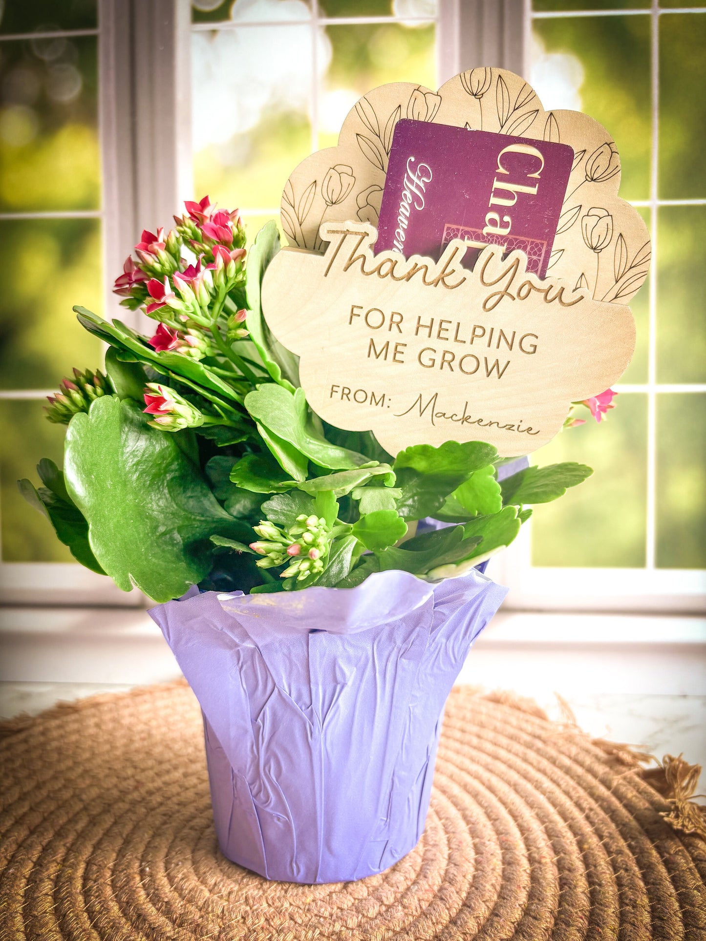 Teacher Appreciation Plant Stake, Teacher Gift Card Holder, Teacher Gift from Child, Gift Card Plant Stake Holder