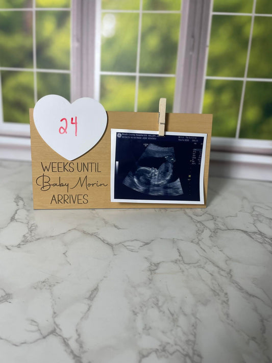 Ultrasound Picture Frame, Baby Countdown, Ultrasound Holder, Ultrasound Holder, Baby shower gift, Pregnancy Countdown, Sonogram Frame