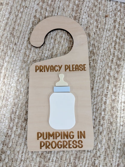 Pumping In Session Door Hanger, Pumping Sign, Nursing Sign, Privacy Door Hanger, Breastfeeding Door Sign, Privacy Please Hanger