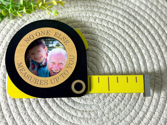 Father's Day Refrigerator Photo Magnet, No One Else Measures Up to You Photo Frame, Gift for Dad, Father's Day Picture Frame