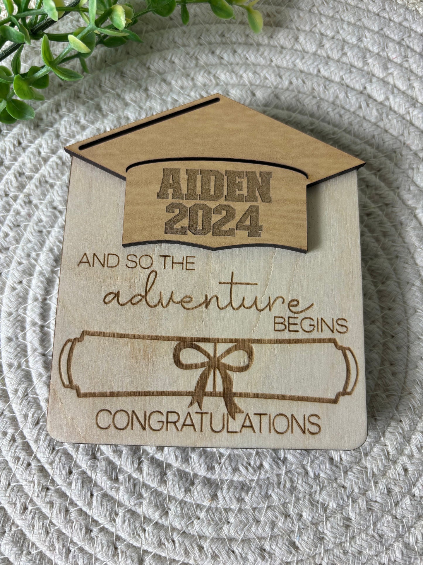 Graduation Money Gift Holder | High School Grad Money Gift Card Holder | Wooden Money Gift Box | Gift Card for Graduate | Graduation Gift