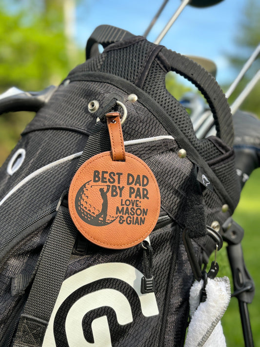Golf Tee Holder For Golf Bag, Gift For Dad, Leather Golf Bag Tag, Golf Theme Gift, Golfing Fathers Day Gift, Golf Lover Gift, Tee Holder