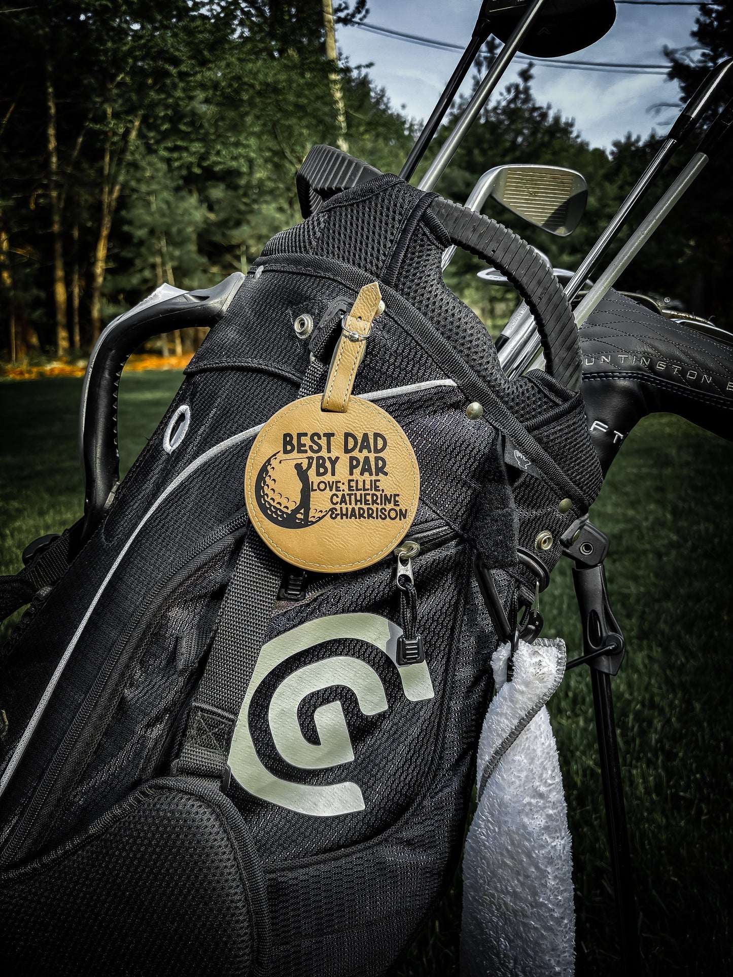 Golf Tee Holder For Golf Bag, Gift For Dad, Leather Golf Bag Tag, Golf Theme Gift, Golfing Fathers Day Gift, Golf Lover Gift, Tee Holder