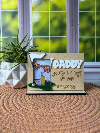 Best By Par Picture Frame, Fathers Day Golf Photo Stand, Fathers Day Picture Frame, Golfing Theme Photo Frame, Fathers Day Gift From Kids
