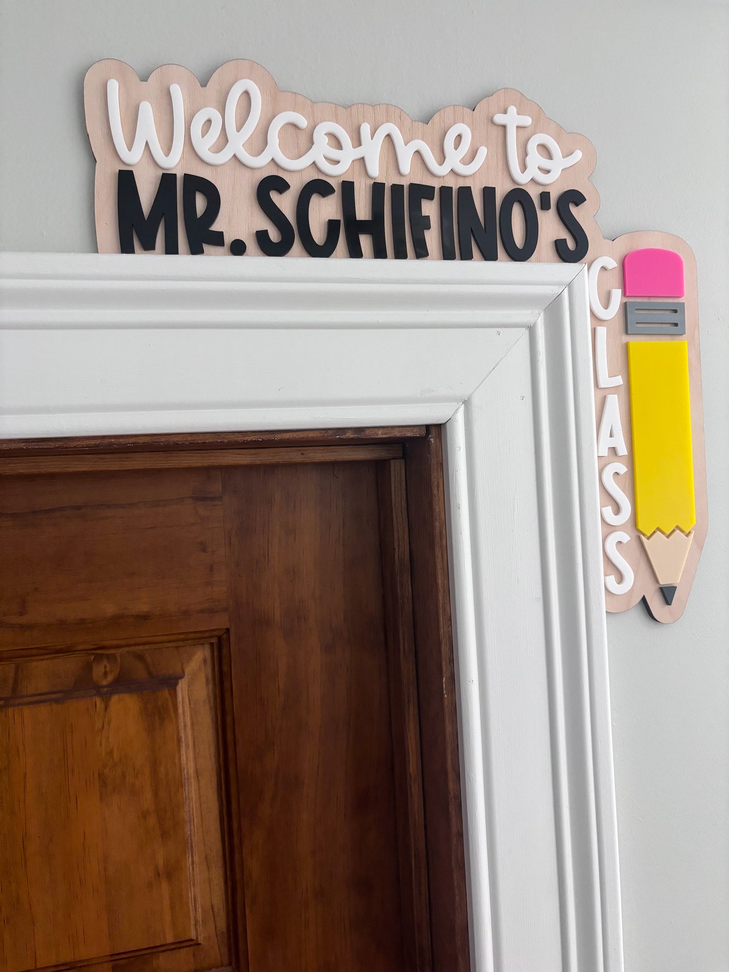 Classroom Doorframe Sign, Classroom Door Sign, Teacher Door Hanger Sign, Doorframe Teacher Sign, Welcome to sign, back to school sign