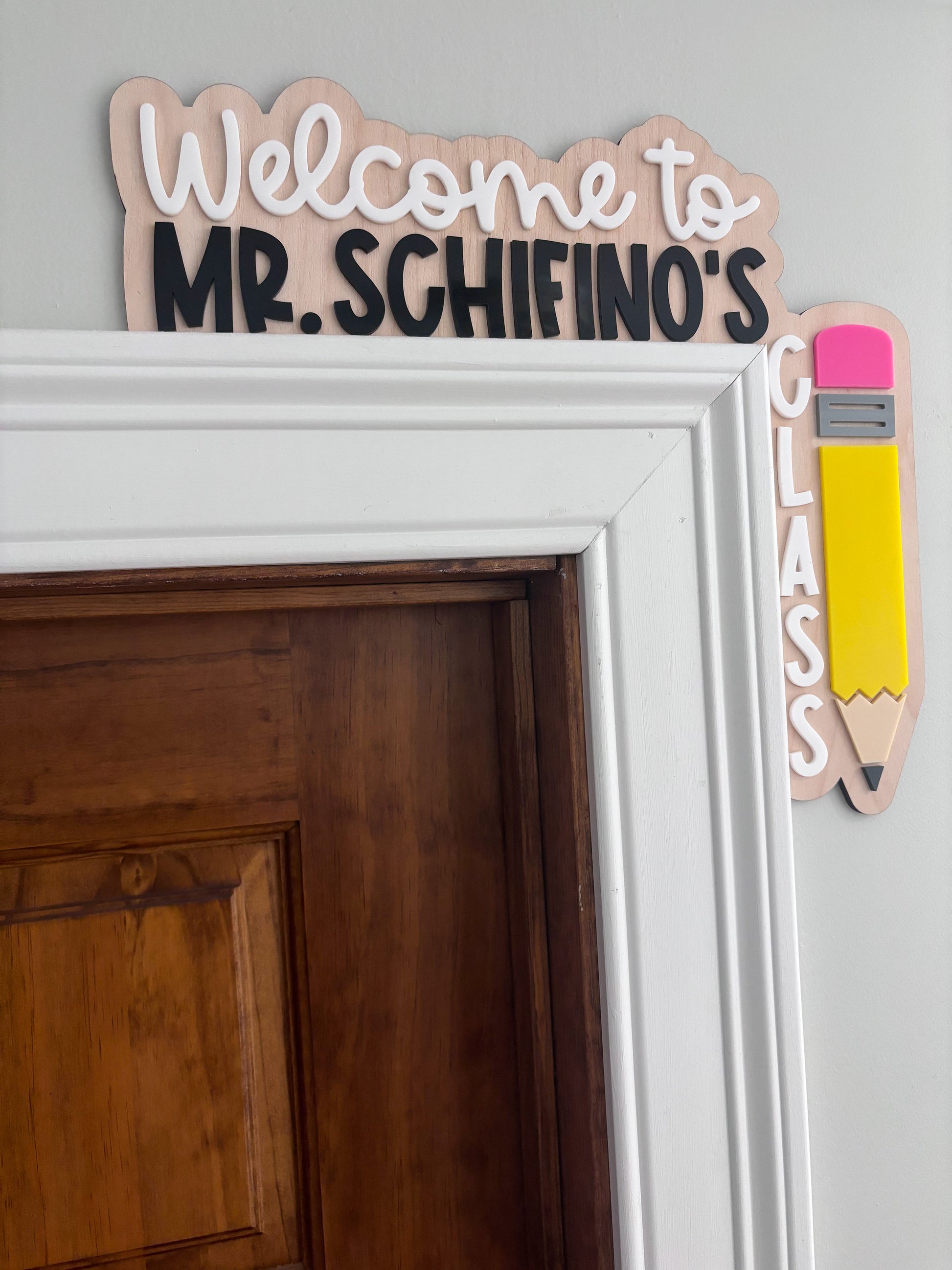 Classroom Doorframe Sign, Classroom Door Sign, Teacher Door Hanger Sign, Doorframe Teacher Sign, Welcome to sign, back to school sign