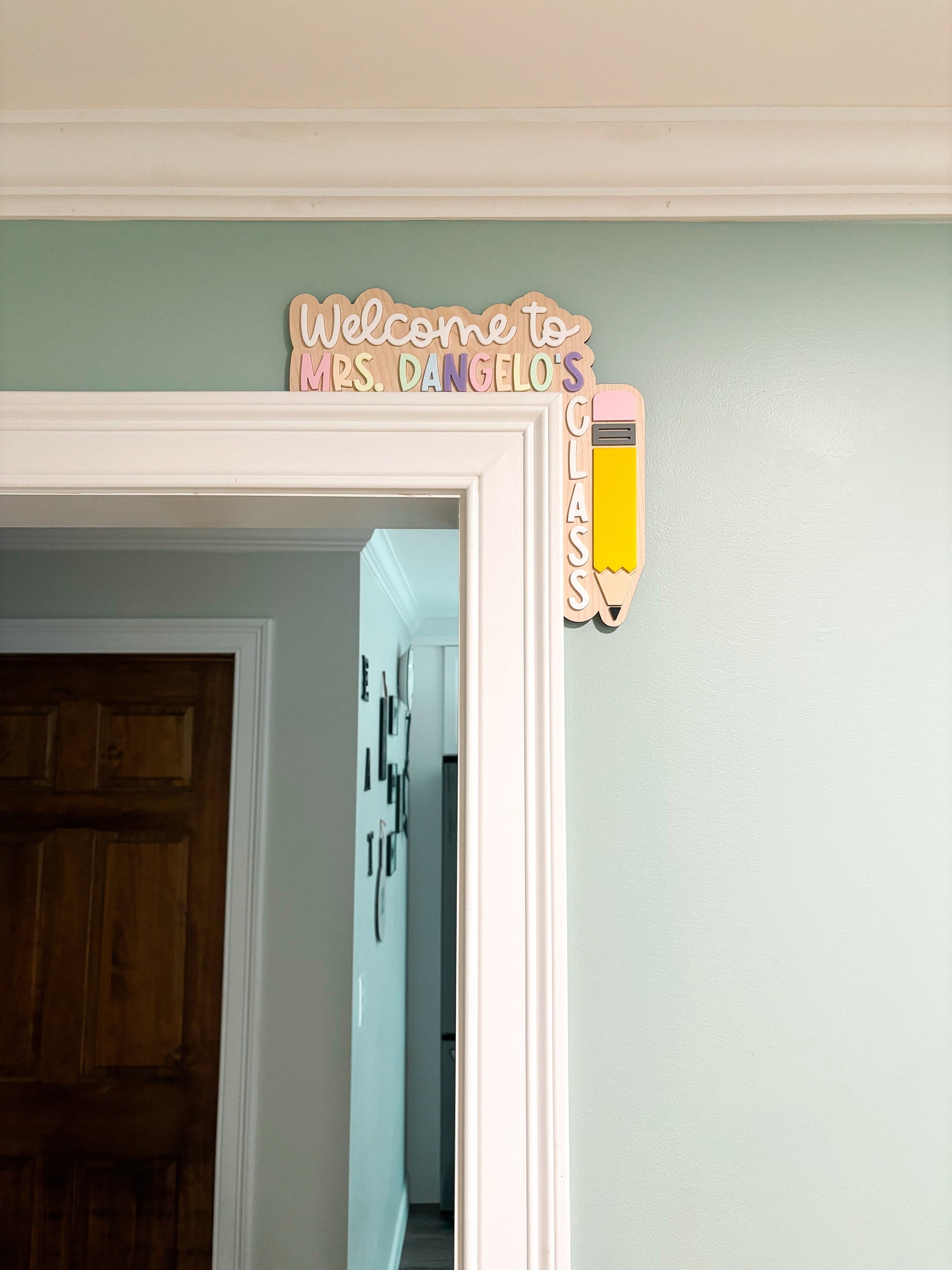 Classroom Doorframe Sign, Classroom Door Sign, Teacher Door Hanger Sign, Doorframe Teacher Sign, Welcome to sign, back to school sign