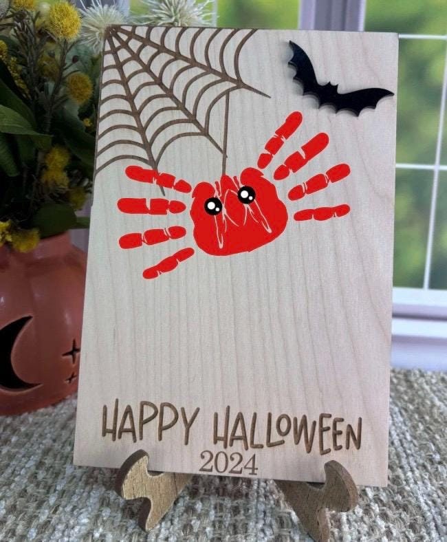 Baby's first Halloween, Halloween craft, Baby Footprint, footprint decor, baby's first, Spooky Baby Craft, Fall Decor, Spider Craft