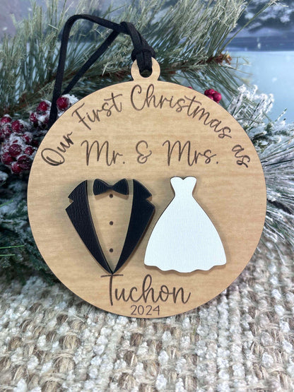Our First Christmas as Mr. & Mrs. Ornament, First Year of Marriage Ornament, Mr. and Mrs. Ornament, Christmas Ornament for Newlyweds