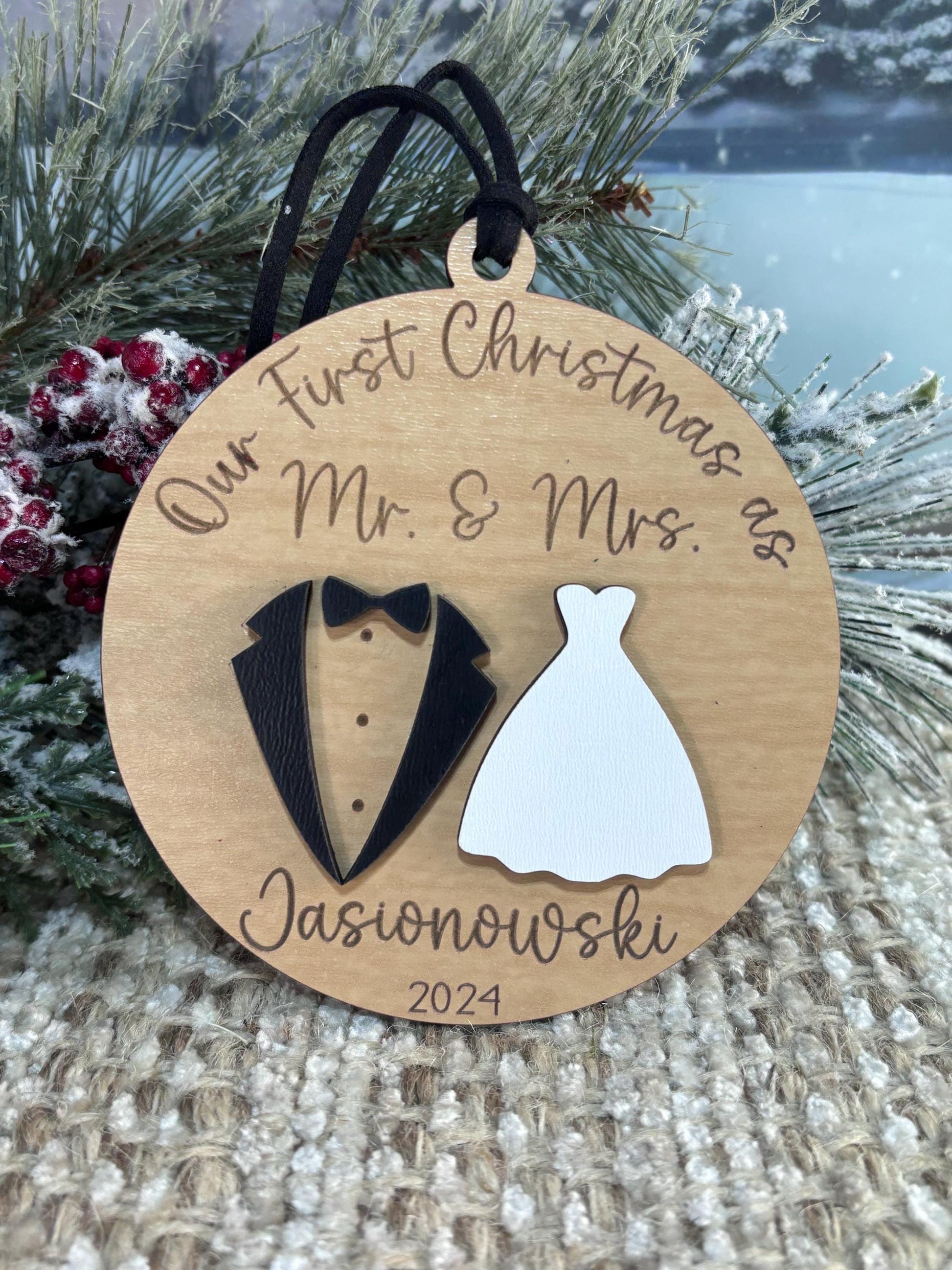 Our First Christmas as Mr. & Mrs. Ornament, First Year of Marriage Ornament, Mr. and Mrs. Ornament, Christmas Ornament for Newlyweds