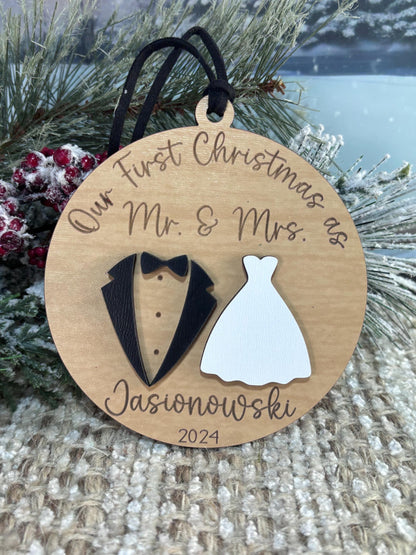 Our First Christmas as Mr. & Mrs. Ornament, First Year of Marriage Ornament, Mr. and Mrs. Ornament, Christmas Ornament for Newlyweds