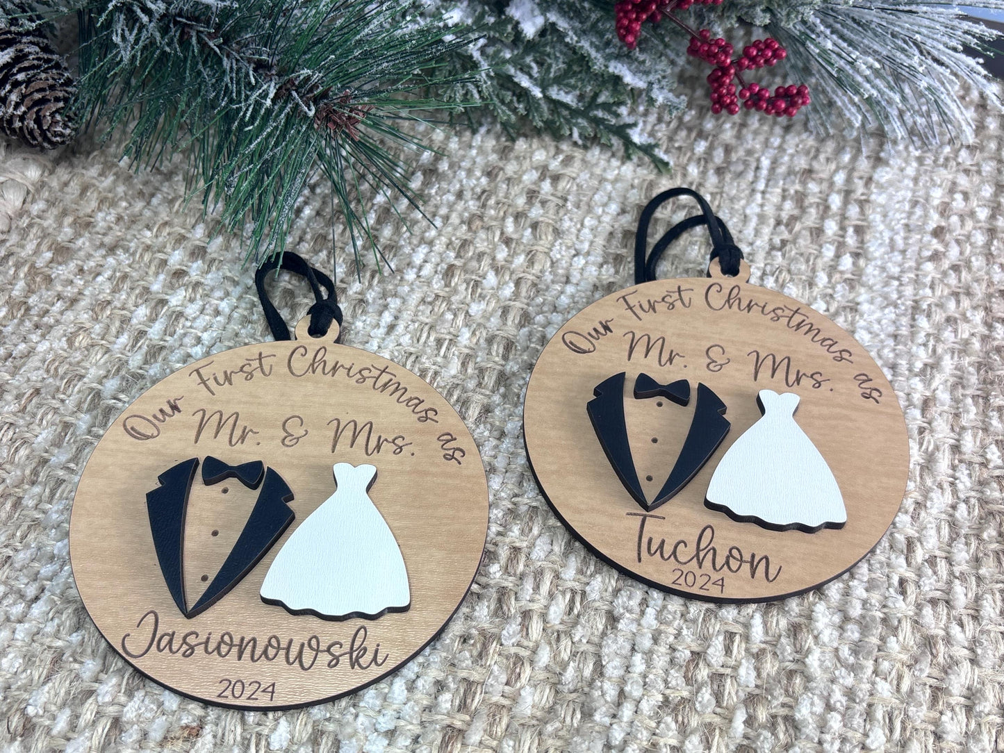 Our First Christmas as Mr. & Mrs. Ornament, First Year of Marriage Ornament, Mr. and Mrs. Ornament, Christmas Ornament for Newlyweds