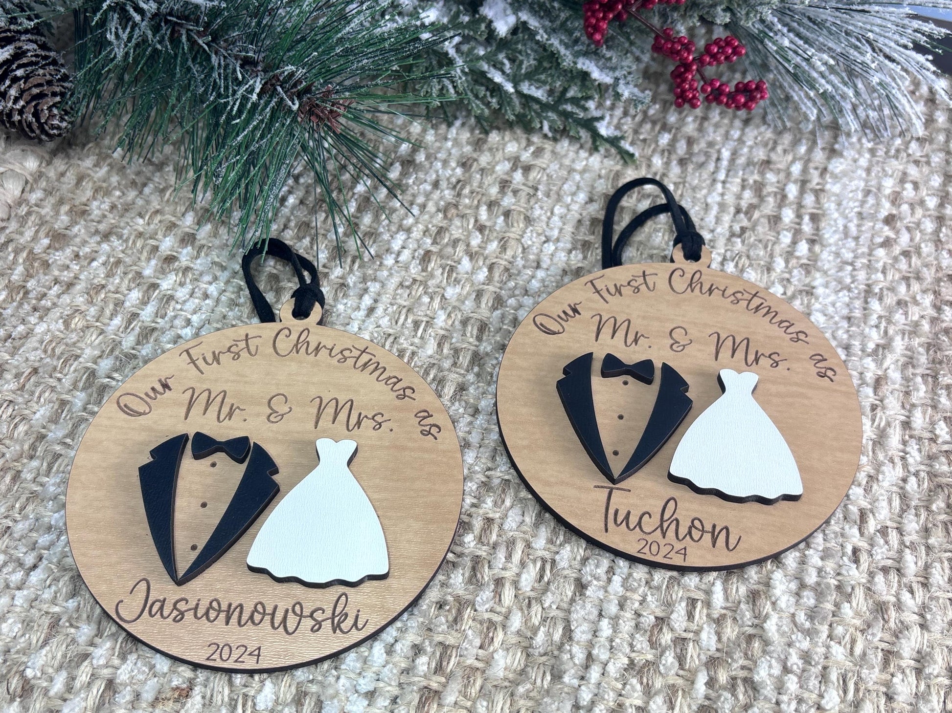 Our First Christmas as Mr. & Mrs. Ornament, First Year of Marriage Ornament, Mr. and Mrs. Ornament, Christmas Ornament for Newlyweds