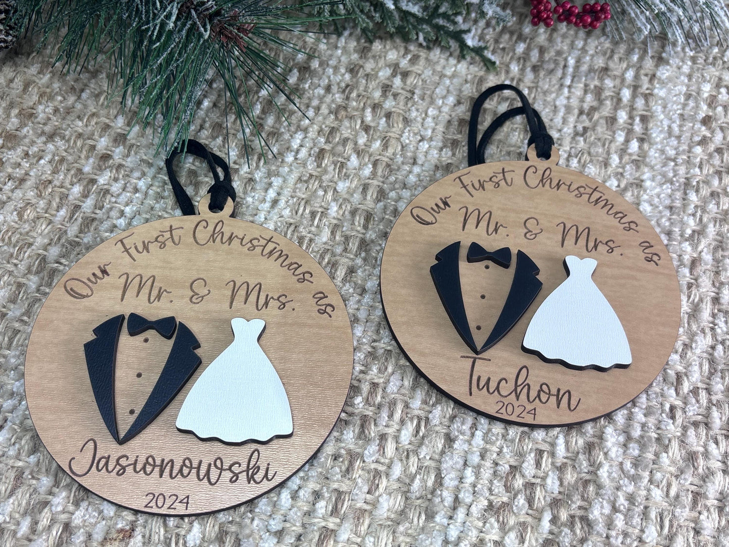Our First Christmas as Mr. & Mrs. Ornament, First Year of Marriage Ornament, Mr. and Mrs. Ornament, Christmas Ornament for Newlyweds