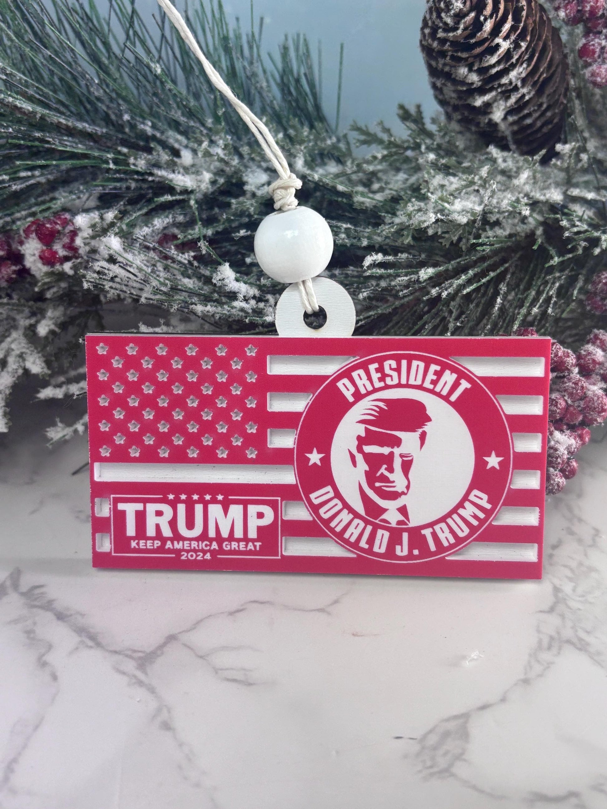 Trump Ornament, Donald Trump Christmas Ornament, Patriotic Ornament, MAGA Ornament, Daddys Home Ornament, Gift for Trump Supporter