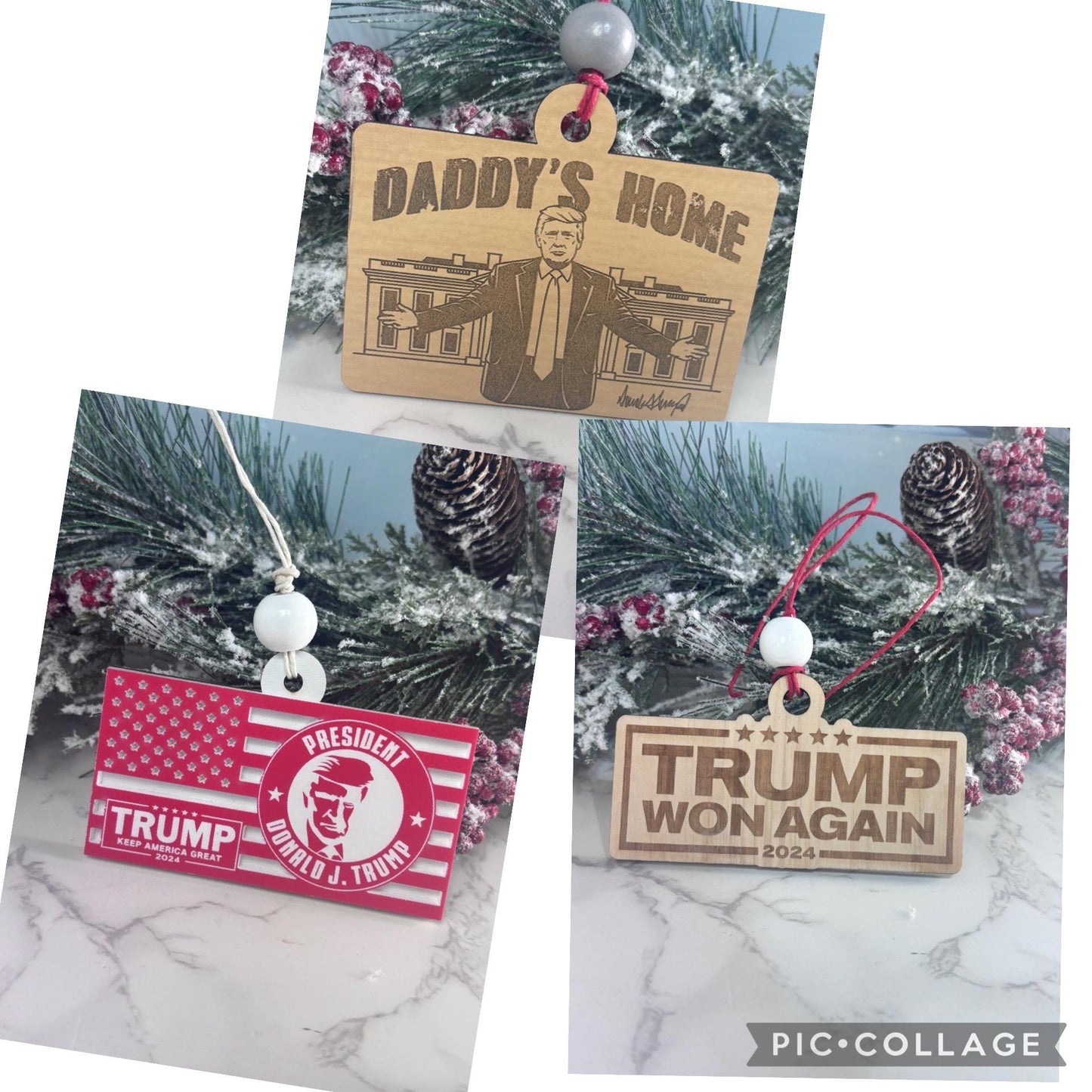 Trump Ornament, Donald Trump Christmas Ornament, Patriotic Ornament, MAGA Ornament, Daddys Home Ornament, Gift for Trump Supporter