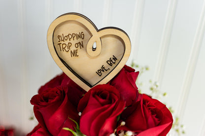 Valentines Day Gift Card Holder Plant Stake, Gift Card Holder, Gift Card Plant Stake Holder, Anniversary Gift for Her, Birthday Gift for Her